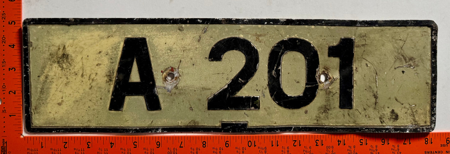 undated Barbados #A 201 Passenger License Plate
