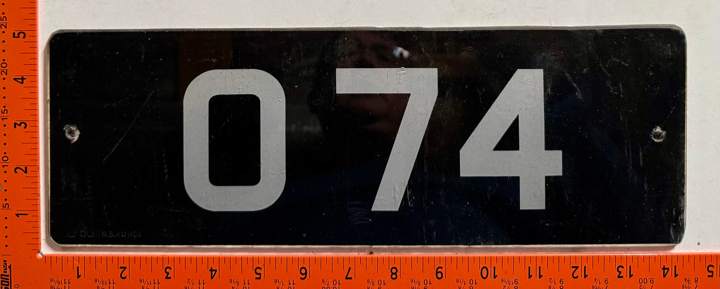 undated Barbados #O 74 Passenger License Plate