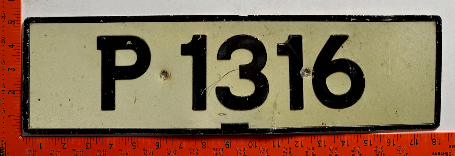 undated Barbados #P 1316 Passenger License Plate