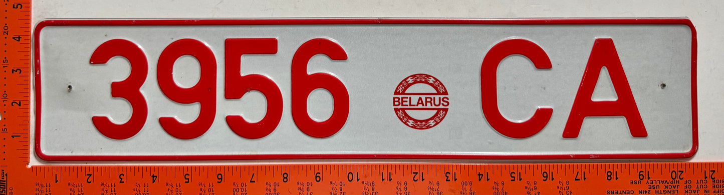 1992 base Belarus #3956 CA Passenger License Plate