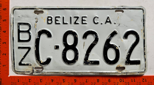 undated Belize #C-8262 Passenger License Plate