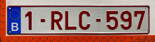 undated Belgium #1-RLC-597 Passenger License Plate