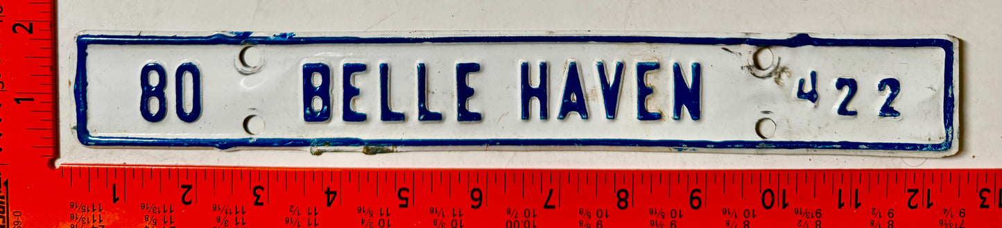 1980 Belle Haven, Virginia #422 License Plate