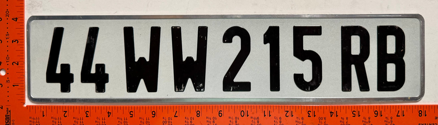 undated Benin #44WW215RB Dealer License Plate