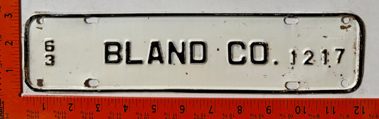 1963 Bland County, Virginia #1217 License Plate