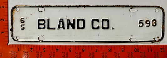 1965 Bland County, Virginia #593 License Plate