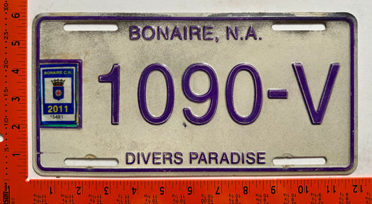 2011 Bonaire #1090-V Commercial License Plate