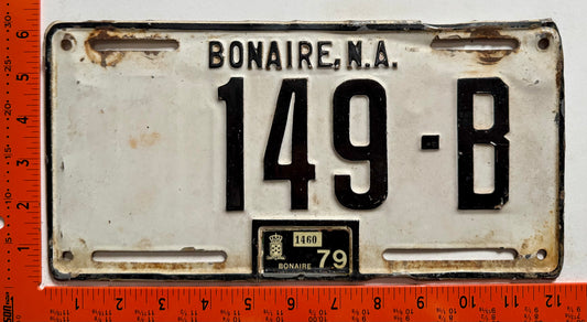 1979 Bonaire #149-B Passenger License Plate