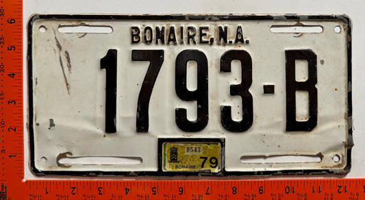1979 Bonaire #1793-B Passenger License Plate