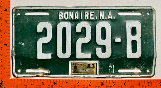 1983 Bonaire #2029-B Passenger License Plate