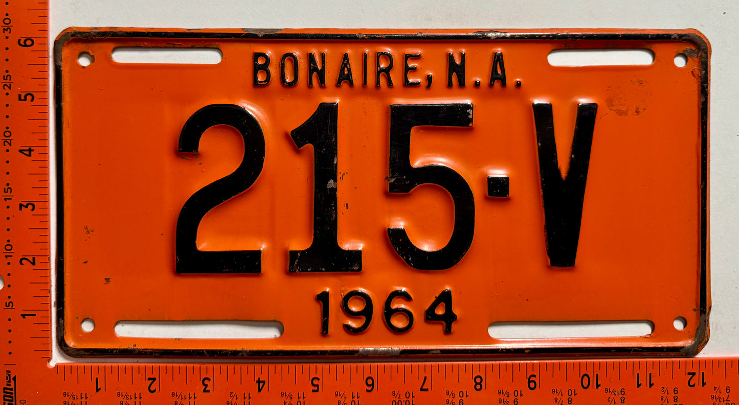 1964 Bonaire #215-V Commercial License Plate