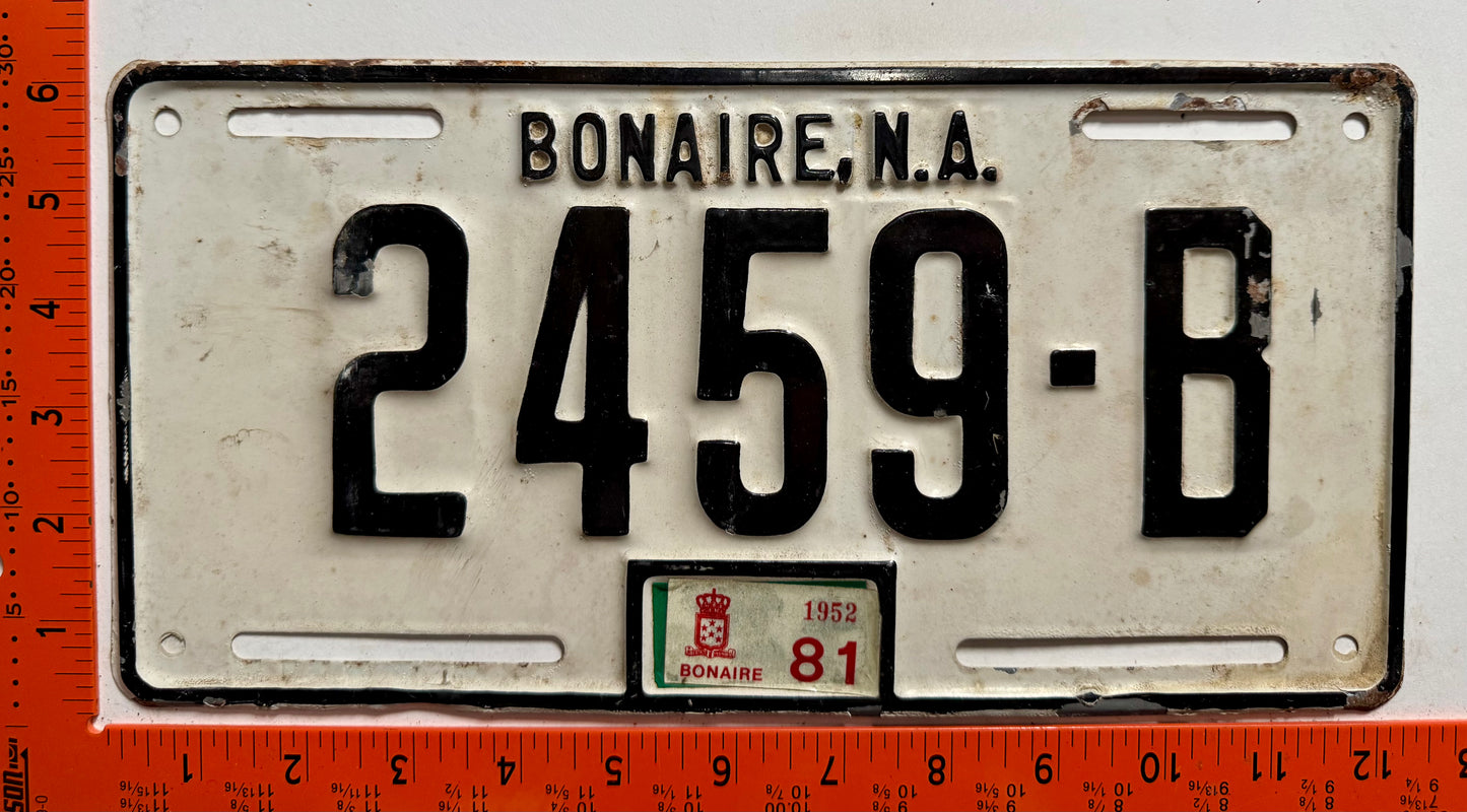 1981 Bonaire #2459-B Passenger License Plate