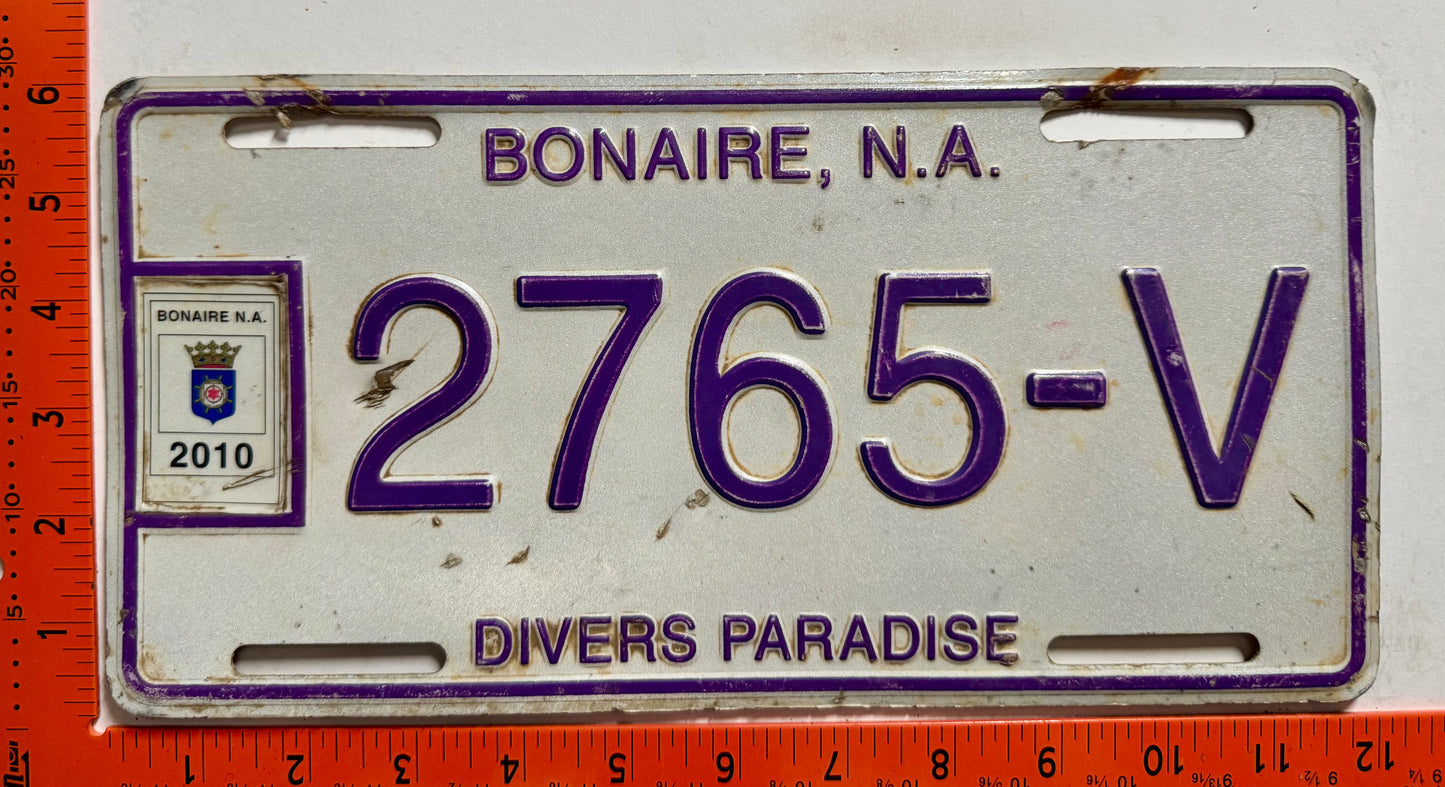 2010 Bonaire #2765-V Commercial License Plate
