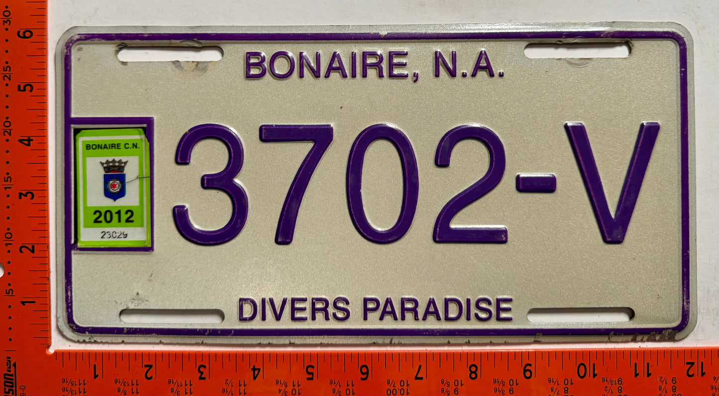 2012 Bonaire #3702-V Commercial License Plate