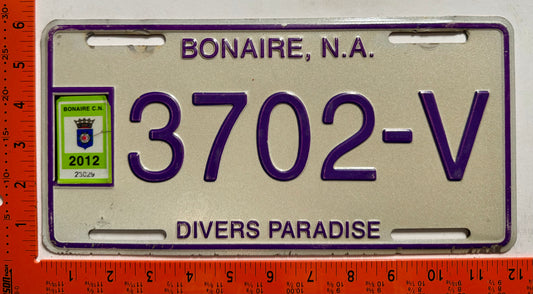2012 Bonaire #3702-V Commercial License Plate