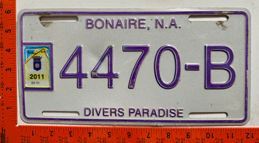 2011 Bonaire #4470-B Passenger License Plate