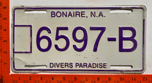 2008 base Bonaire #6597-B Passenger License Plate