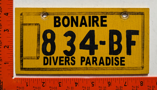 2000 base Bonaire #834-BF Motorcycle Replacement License Plate