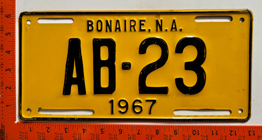 1967 Bonaire #AB-23 Autobus License Plate