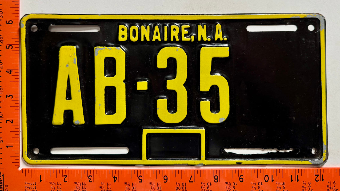 1969 Bonaire #AB-35 Autobus License Plate