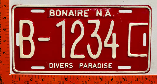 1995 base Bonaire #B-1234 Passenger License Plate