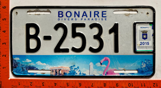 2015 Bonaire #B-2531 Passenger License Plate