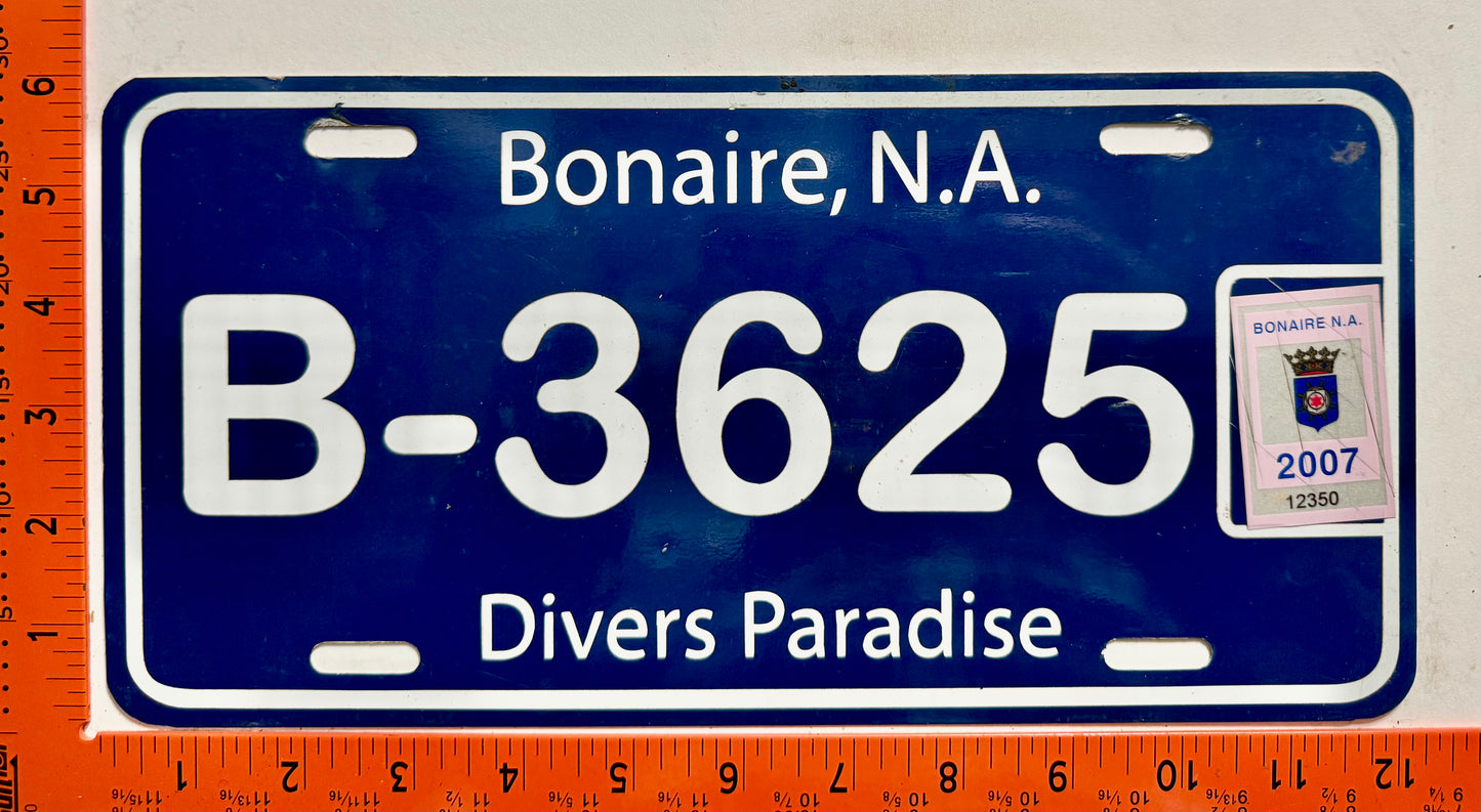 2007 Bonaire #B-3625 Passenger Replacement License Plate