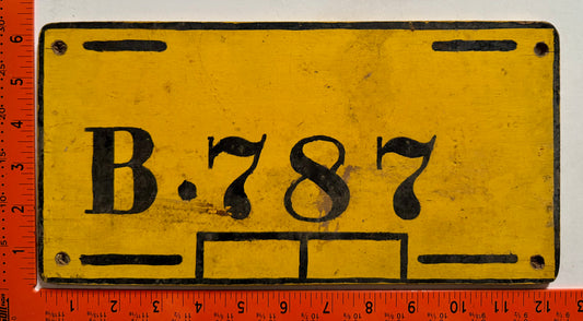 1971 base Bonaire #B-787 Passenger Replacement License Plate