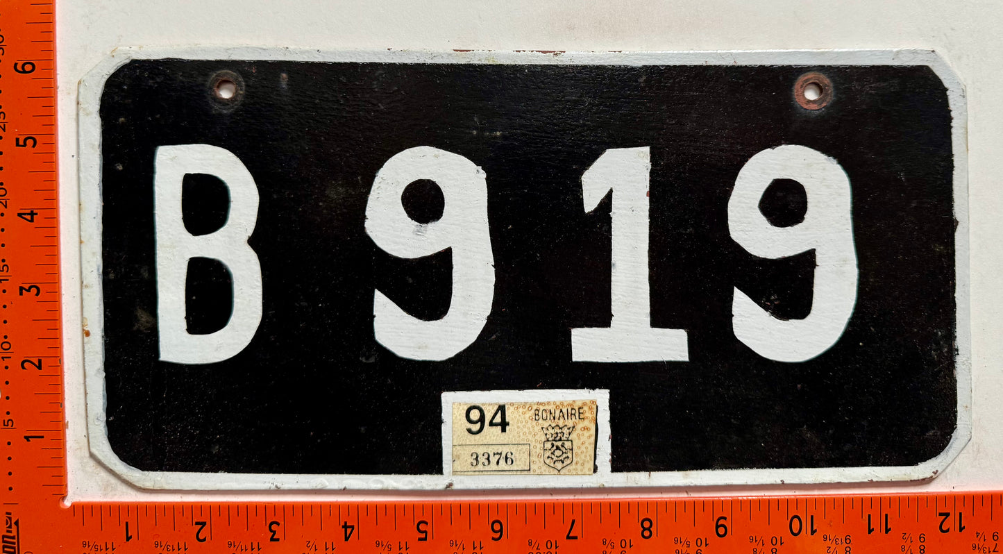 1994 Bonaire #B919 Passenger Replacement License Plate