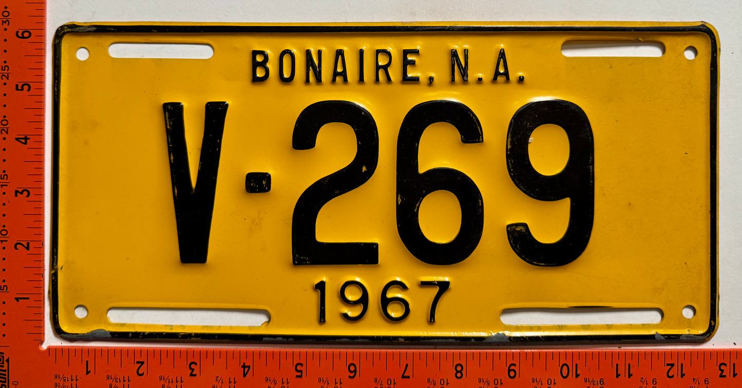 1967 Bonaire #V-269 Commercial License Plate