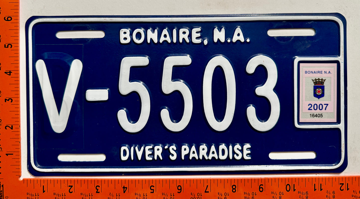 2007 Bonaire #V-5503 Commercial License Plate