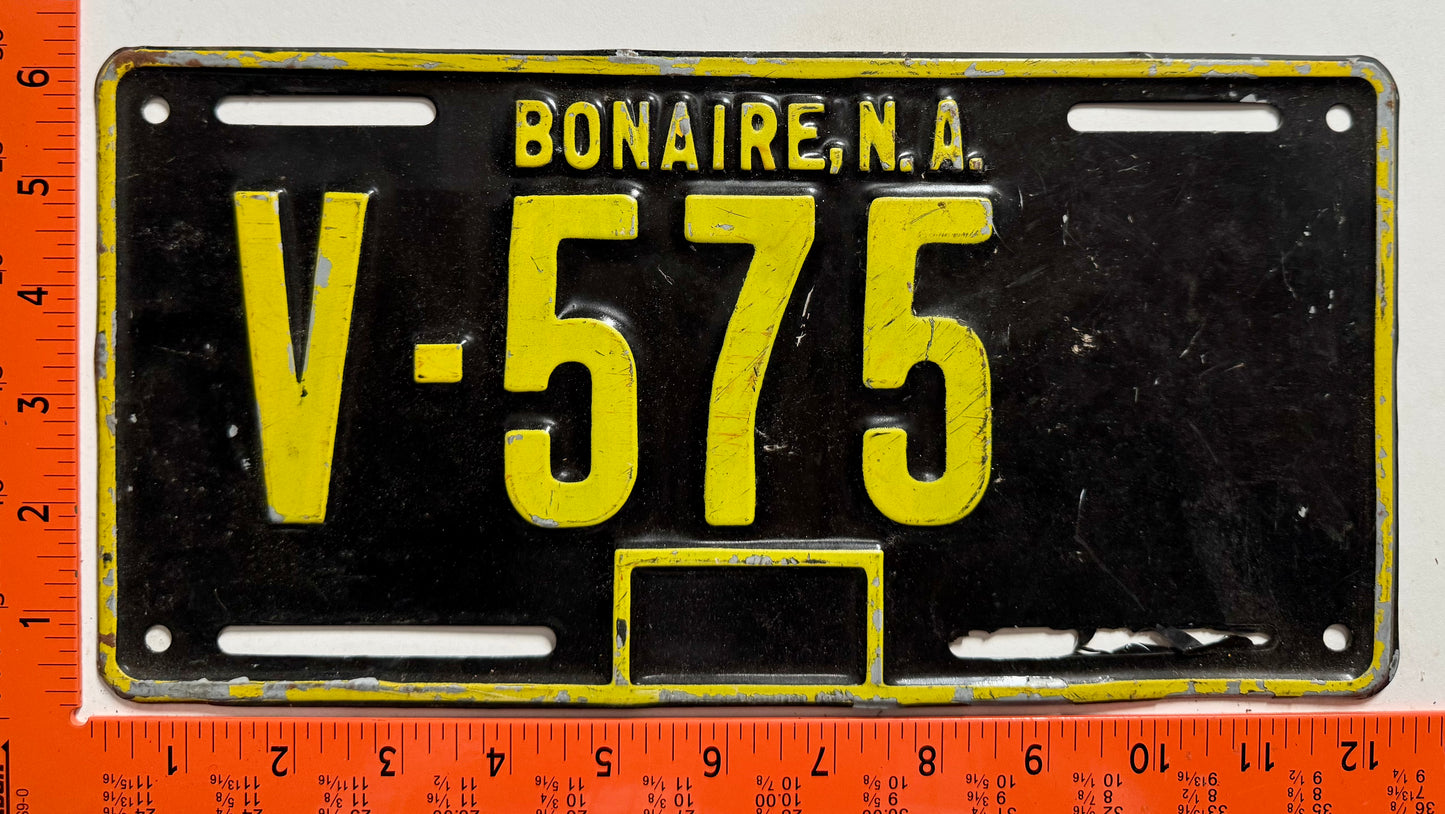 1969 Bonaire #V-575 Commercial License Plate