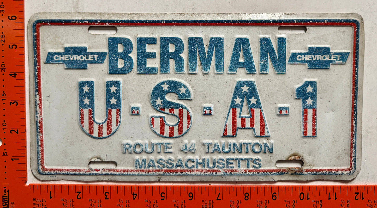 Berman Chevy, Taunton, Massachusetts Booster License Plate