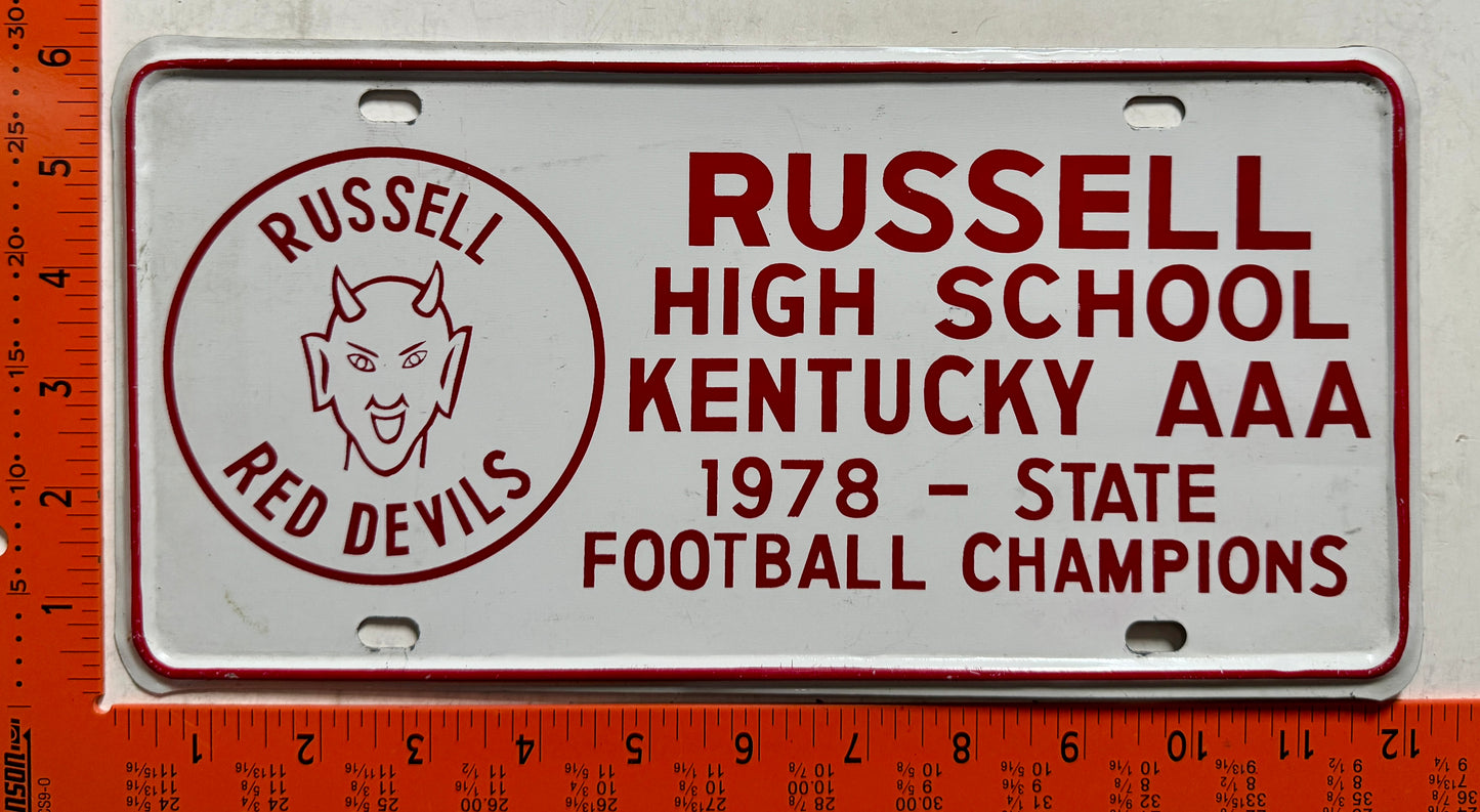 Russell High School Kentucky Booster License Plate
