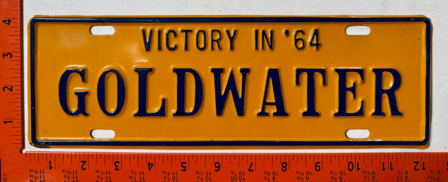 Goldwater Victory in '64 booster License Plate