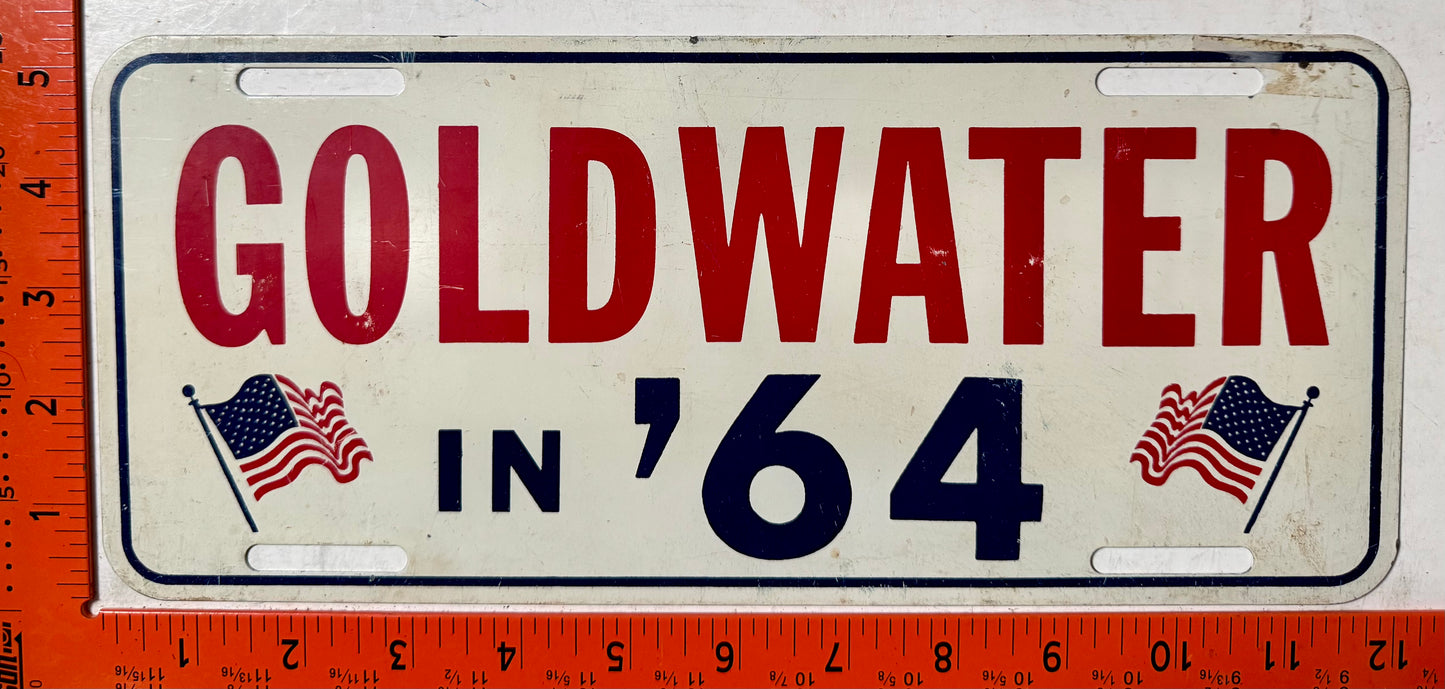 Goldwater in '64 booster License Plate