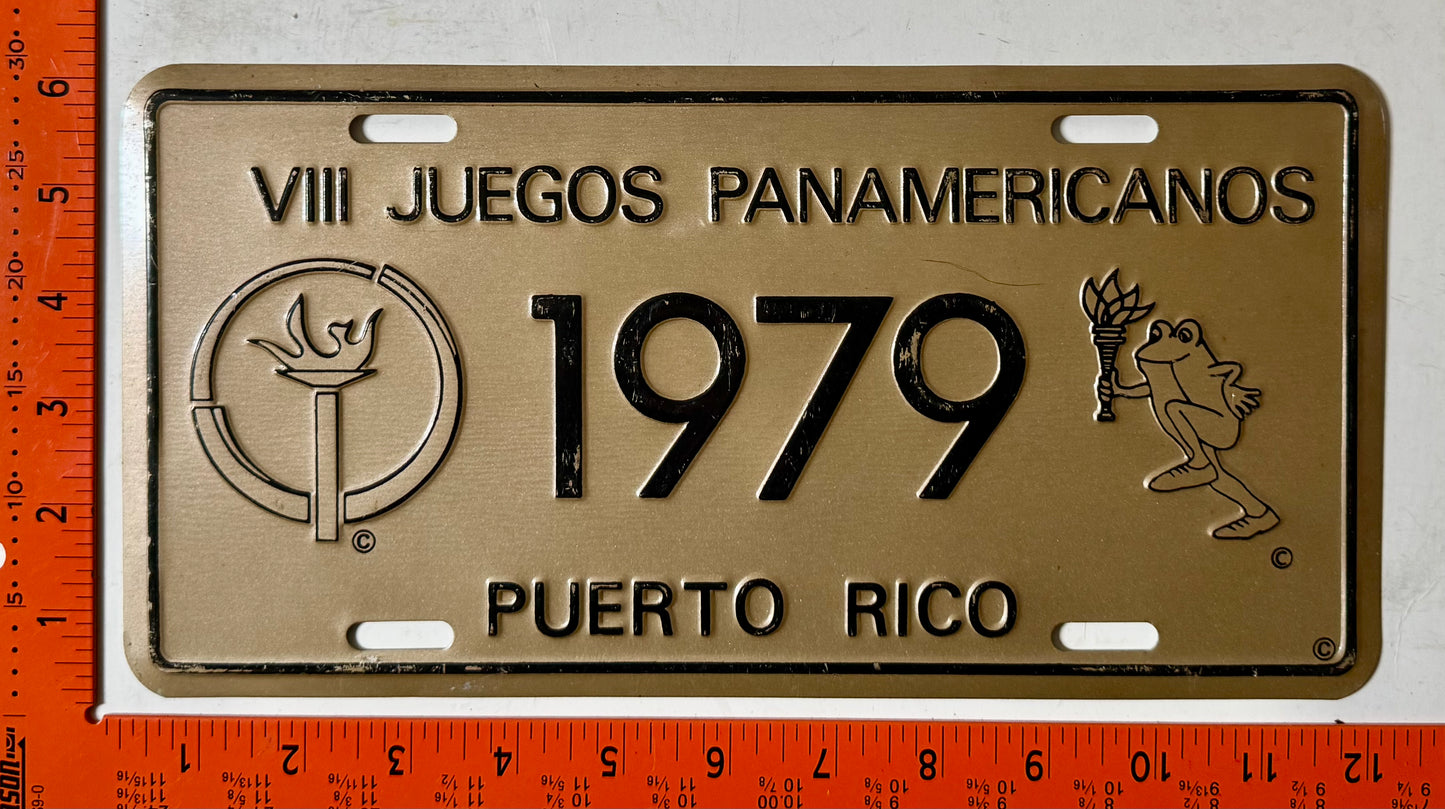 1979 Puerto Rico Panamerican Games booster License Plate