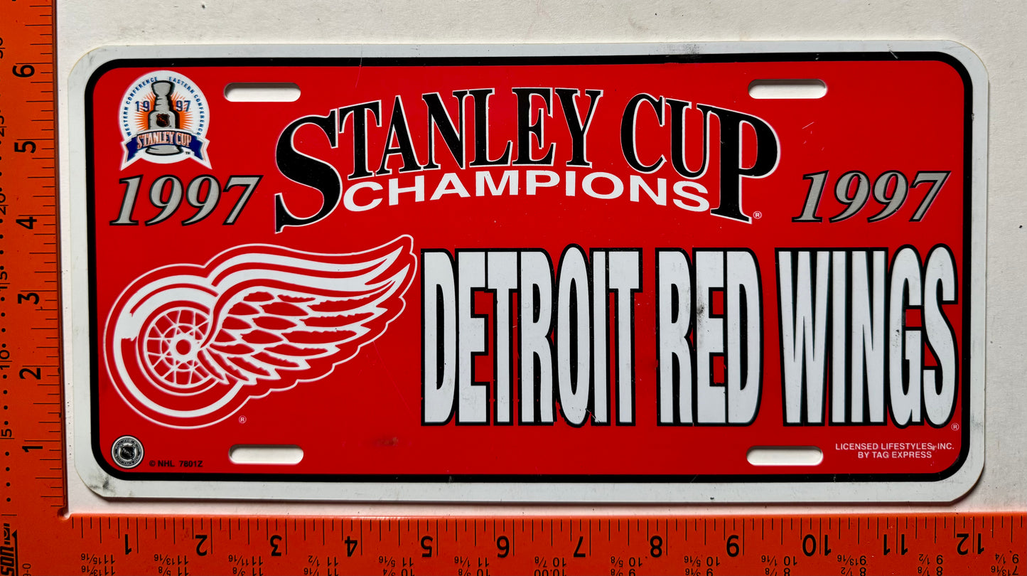 1997 Detroit Red Wings Stanley Cup Champs License Plate