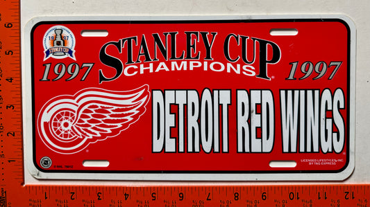 1997 Detroit Red Wings Stanley Cup Champs License Plate