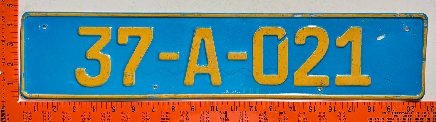 undated Bosnia #37-A-021 Diplomat License Plate