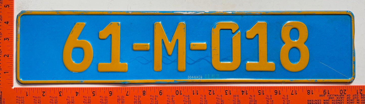 undated Bosnia #61-M-018 Diplomat License Plate