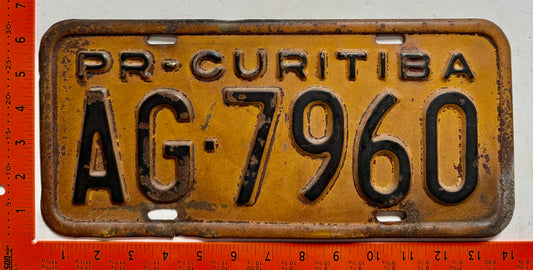 1970s Brazil #AG-7960 Passenger License Plate