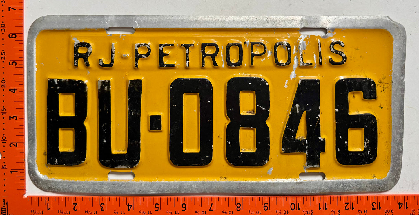 undated Brazil #BU-0846 Passenger License Plate