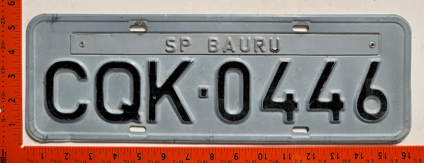 1990 base Brazil #CQK-0446 Passenger License Plate