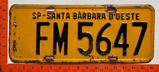 undated Brazil #FM 5647 Passenger License Plate