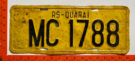 undated Brazil #MC 1788 Passenger License Plate