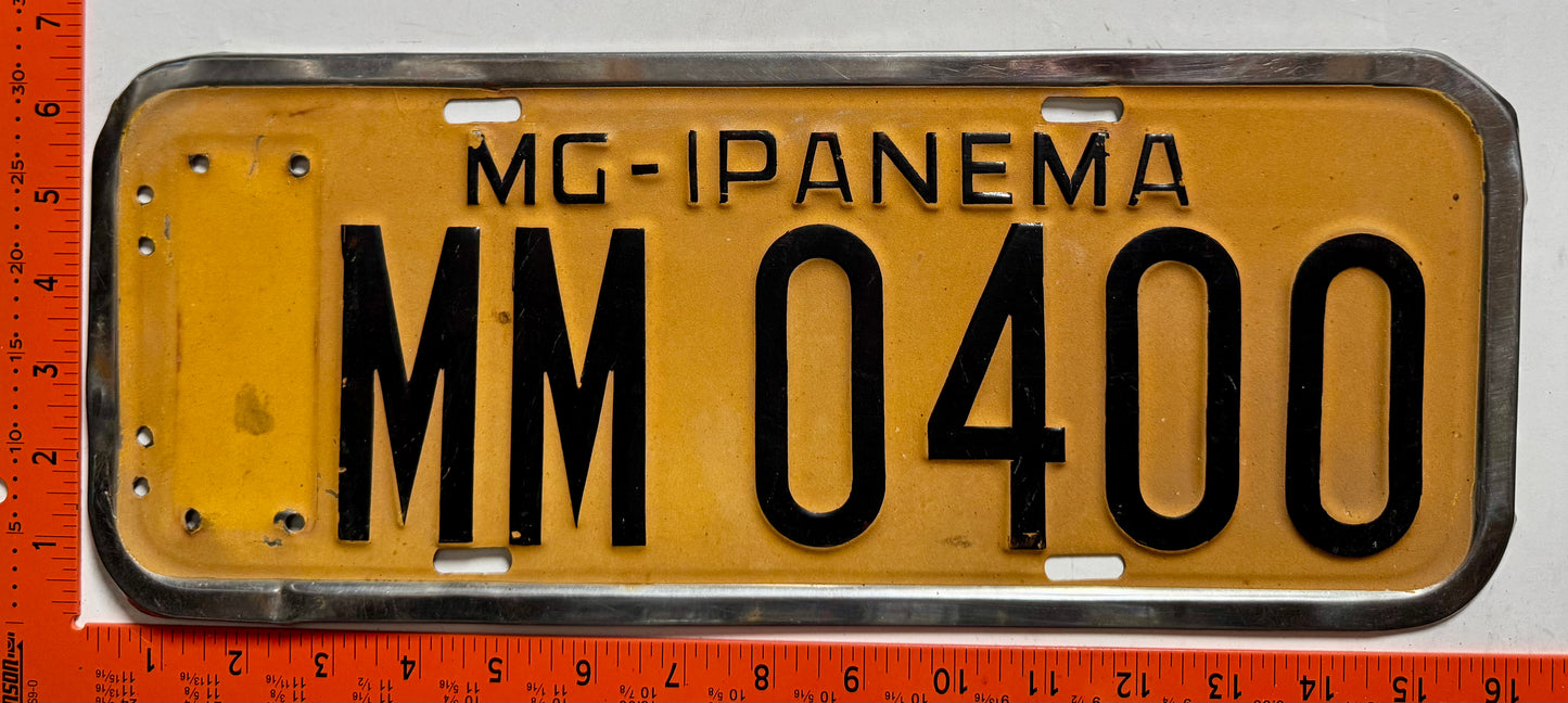 undated Brazil #MM 0400 Passenger License Plate