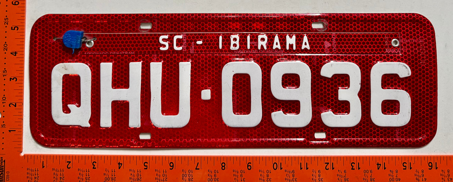 1990 base Brazil #QHU-0936 Bus/Taxi License Plate