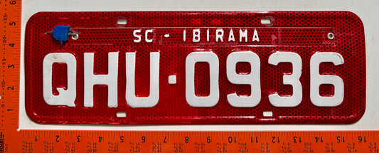 1990 base Brazil #QHU-0936 Bus/Taxi License Plate