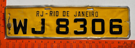 undated Brazil #WJ 8306 Passenger License Plate